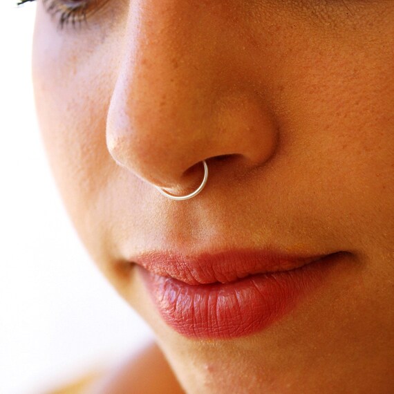 Nose Rings No Piercing Needed, Fake Nose Ring, Faux Septum Ring, Fake Lip  Ring 