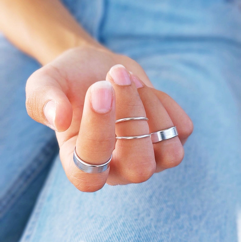 Stackable Midi Ring Silver Knuckle Ring Stackable Ring Set - Etsy