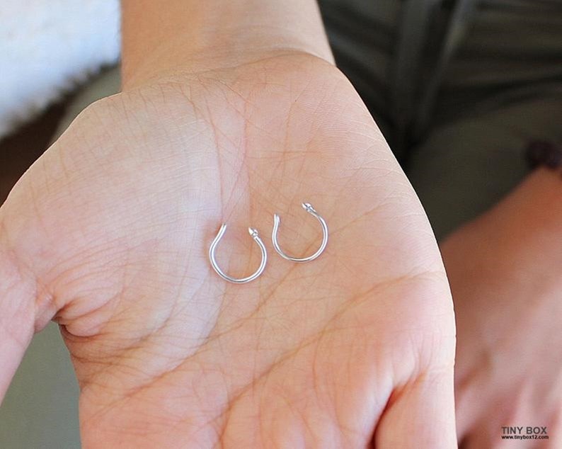 Fake Nose Ring in Sterling Silver Gold or Rose Gold Vermeil, Fake Septum Ring image 7