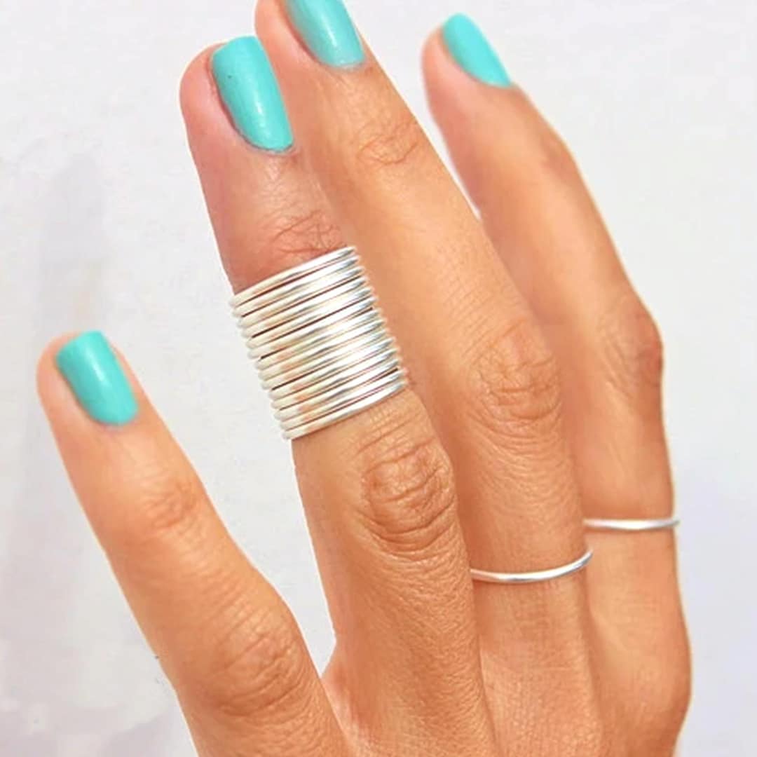 12 Stacking Rings - Knuckle Rings - Thin Knuckle Rings - Silver Thin ...