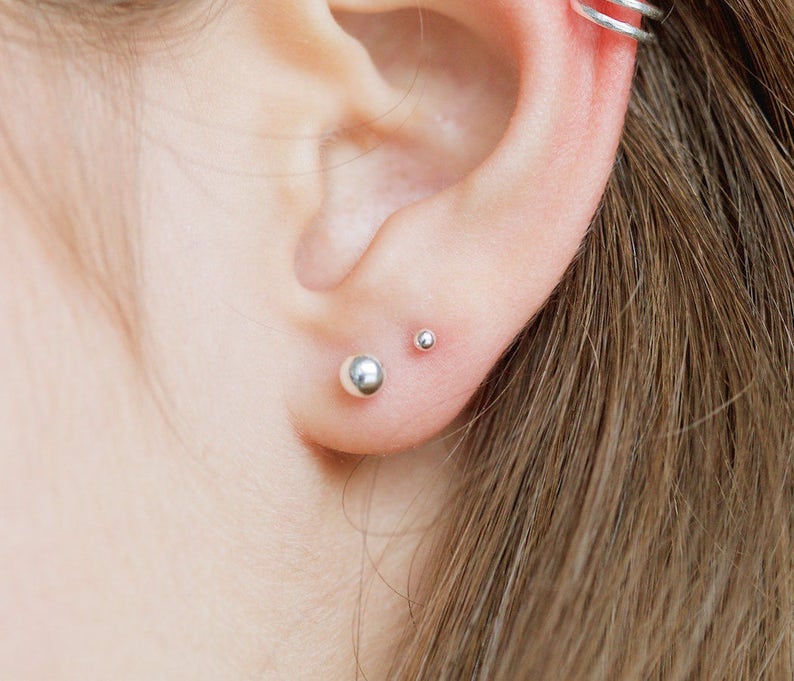 2mm Earrings Tiny Stud Earrings Cartilage Earrings Dainty Etsy