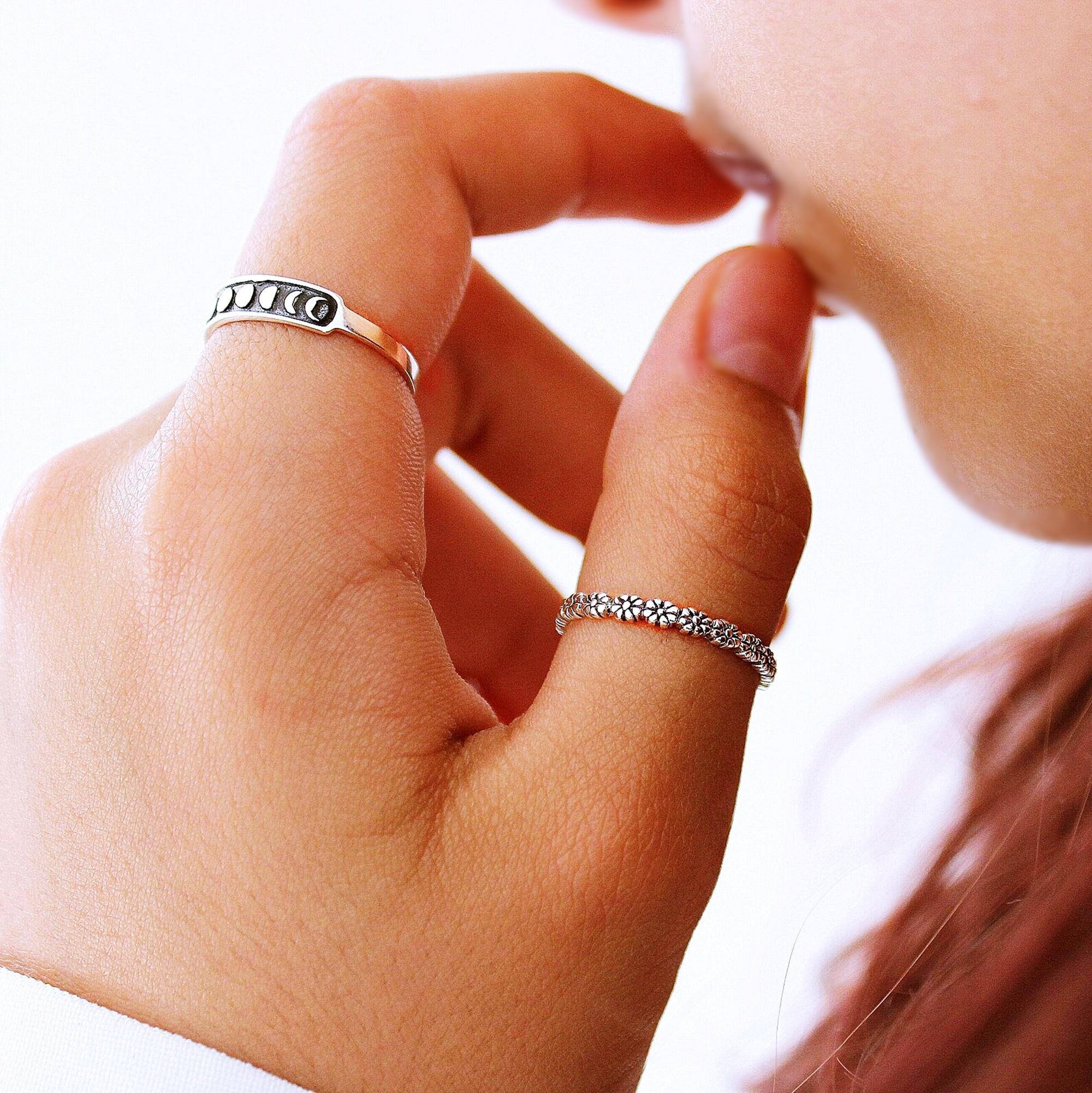 Daisy Thumb Ring Sterling Silver Ring Boho Ring Thumb Rings for Women Sterling Silver Thumb Ring