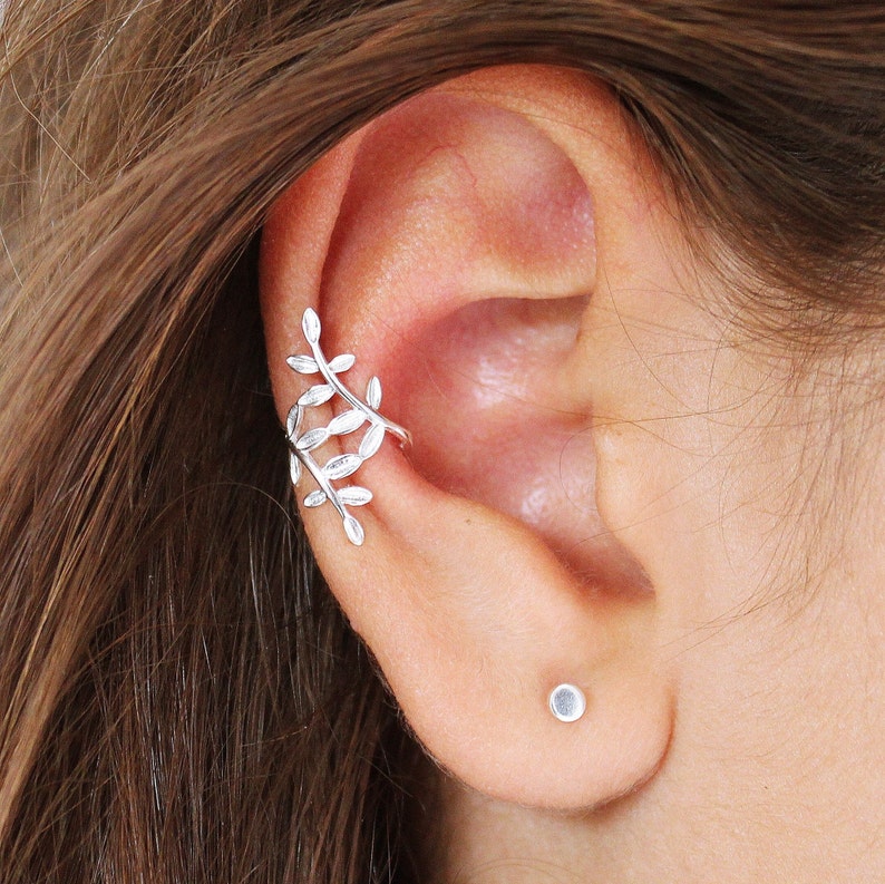 Ear Cuff No Piercing Leaf Ear Cuff Silver Conch Earring Etsy