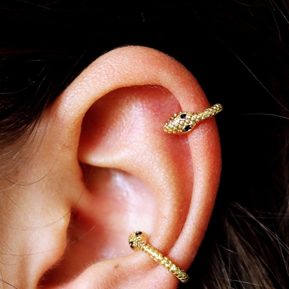 Helix Piercing, Helix Earring, Snake Earrings, Piercing
