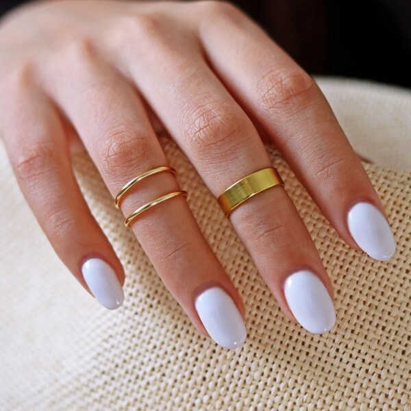 New Gold  Knuckle Ring Set of 3 Above the Knuckle Rings, Stacking Midi Ring, Gold Rings, Mid Knuckle Ring