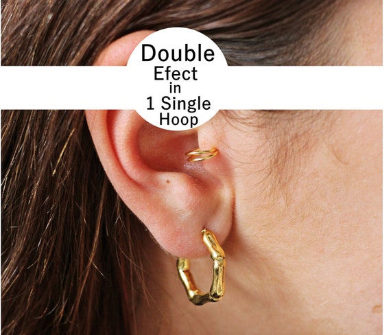 Double Tragus Piercing Gold Tragus Earring Forward Helix Etsy