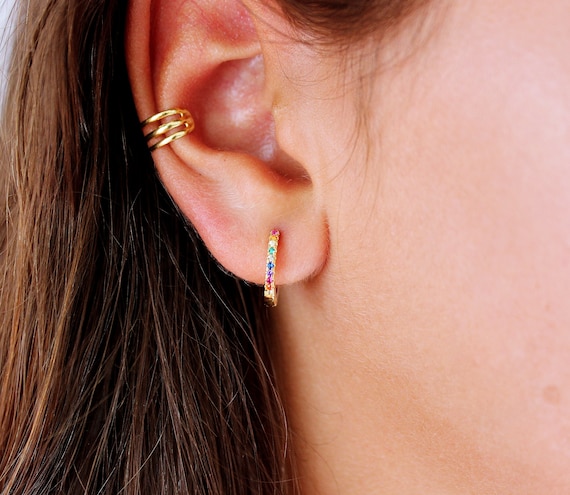 ピアス Triple Pipe Earrings #5333 Amazon.com: Triple Piercing Earring Hoop Three Hole Spiral