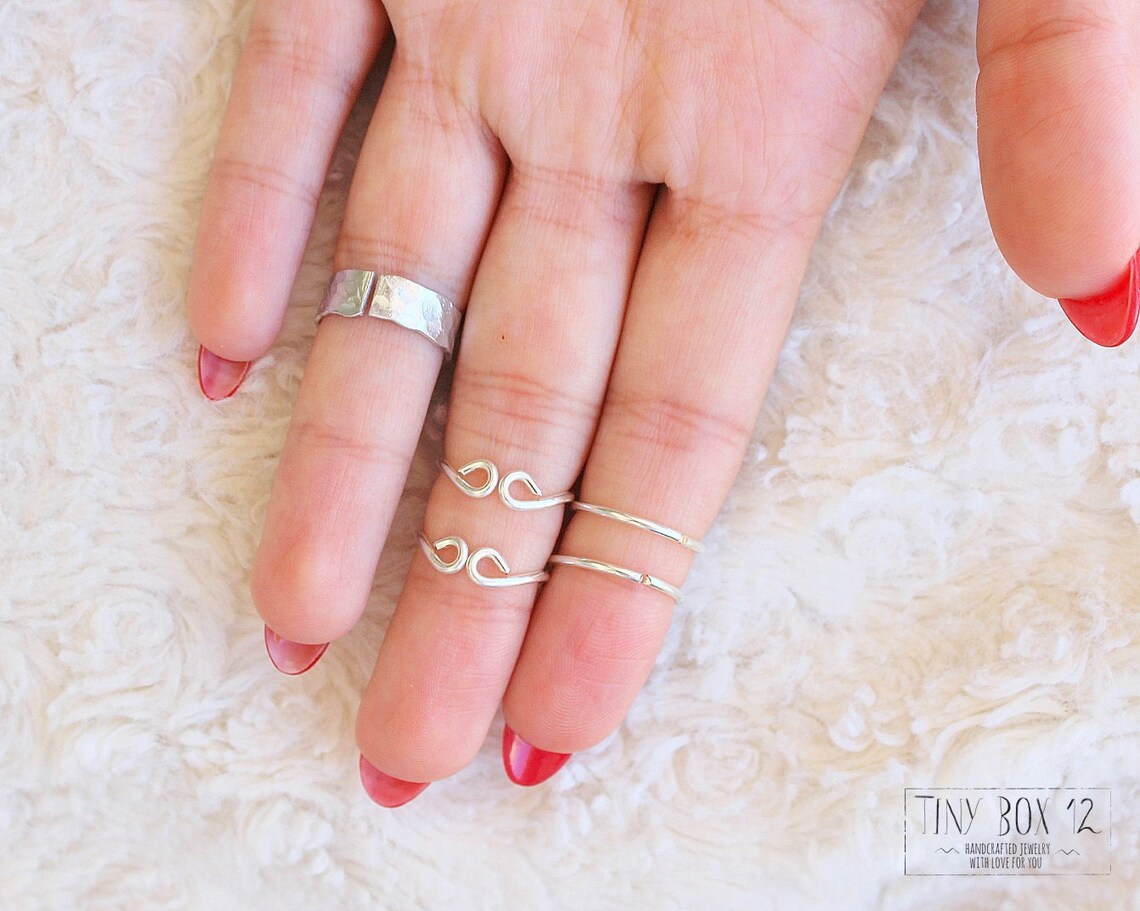 5 Knuckle Ring Set Stacking Rings Stacking Midi Ring Rings | Etsy