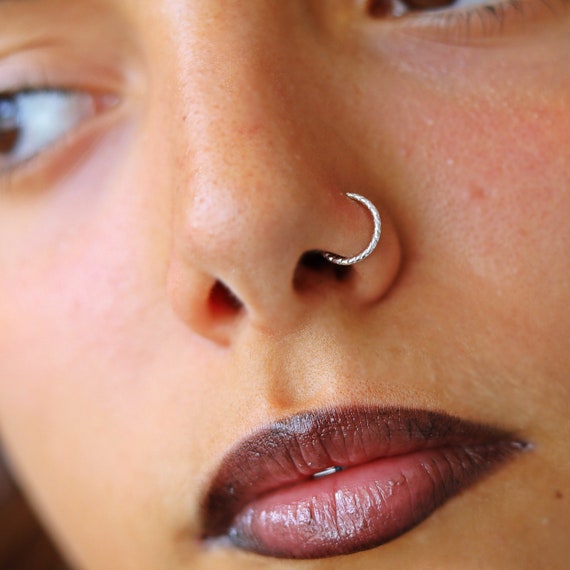 parkere ornament kondensator Thin Nose Ring Sterling Silver Nose Ring Dainty Nose Cuff - Etsy