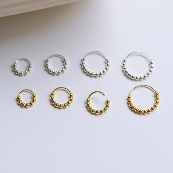 Anello Septum Oro Ventaglio Con Zirconi - Piercing Gioielleria - Foto 3