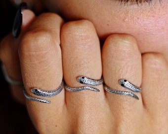 Schlange Ring, Sterling Silber Stapelring, verstellbare Ringe, Geschenke für sie, Schlange Ring, Angst Ring,Schlange Schmuck, Stapelringe
