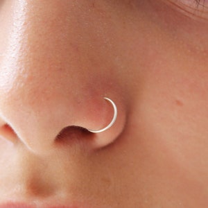 Fake Nose Ring in Sterling Silver Gold or Rose Gold Vermeil, Fake Septum Ring image 4