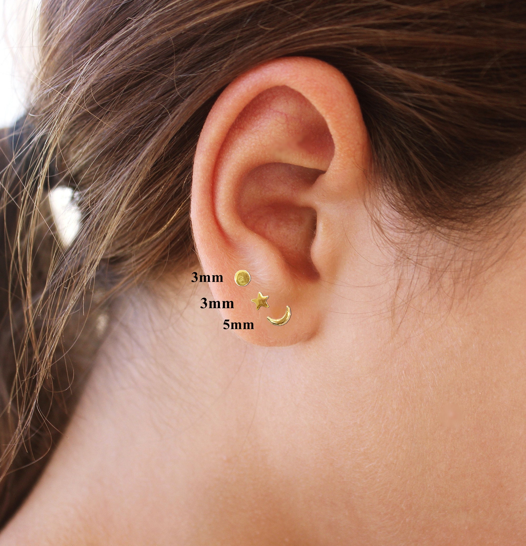 Set of 3 earring studs deals