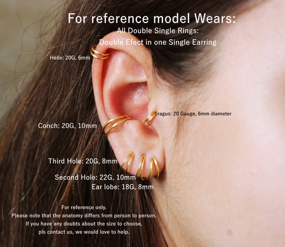 Double Ear Cuff Ring Gold, Silver, Rose Gold. - Etsy | Ear cuff, Unique ear  piercings, Cuff earrings