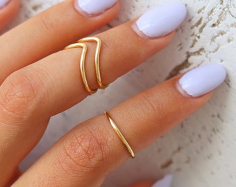 3 Midi Ring - Silver Ring - Knuckle Ring - Ring - Above Knuckle Rings - Midiring - Stacked RIngs - Set of 3  Stacking Rings