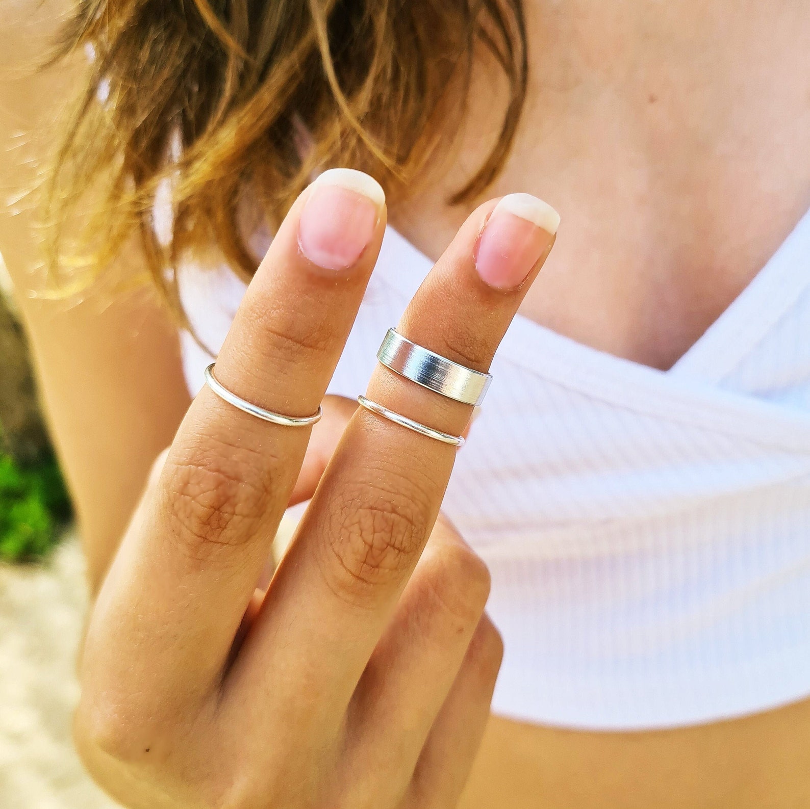 Silver Knuckle Ring Set of 3 Above the Knuckle Rings Stacking Etsy