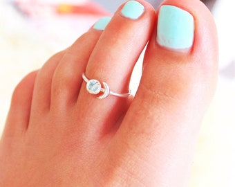 Anello per dita dei piedi a forma di luna, anelli per dita dei piedi in argento sterling per donne, anello per dita dei piedi in argento sterling, anello per dita dei piedi