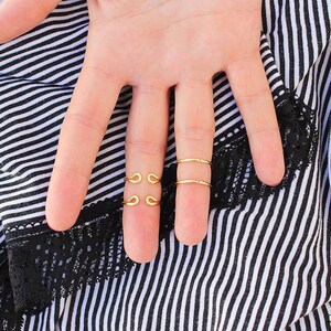 The KNUCKLE RING SET,Gold Knuckle Ring,Gold Ring,Midi Ring, Stackable Ring,Ring Set,Unique Gift for Her,Rings,Statement Ring,Stacking Ring image 4