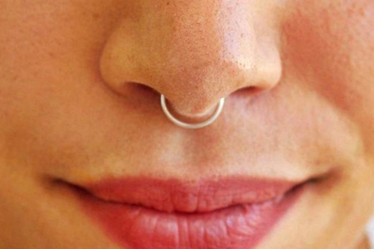 Sterling Silver Fake Septum Ring Fake Piercing Gold Faux Etsy