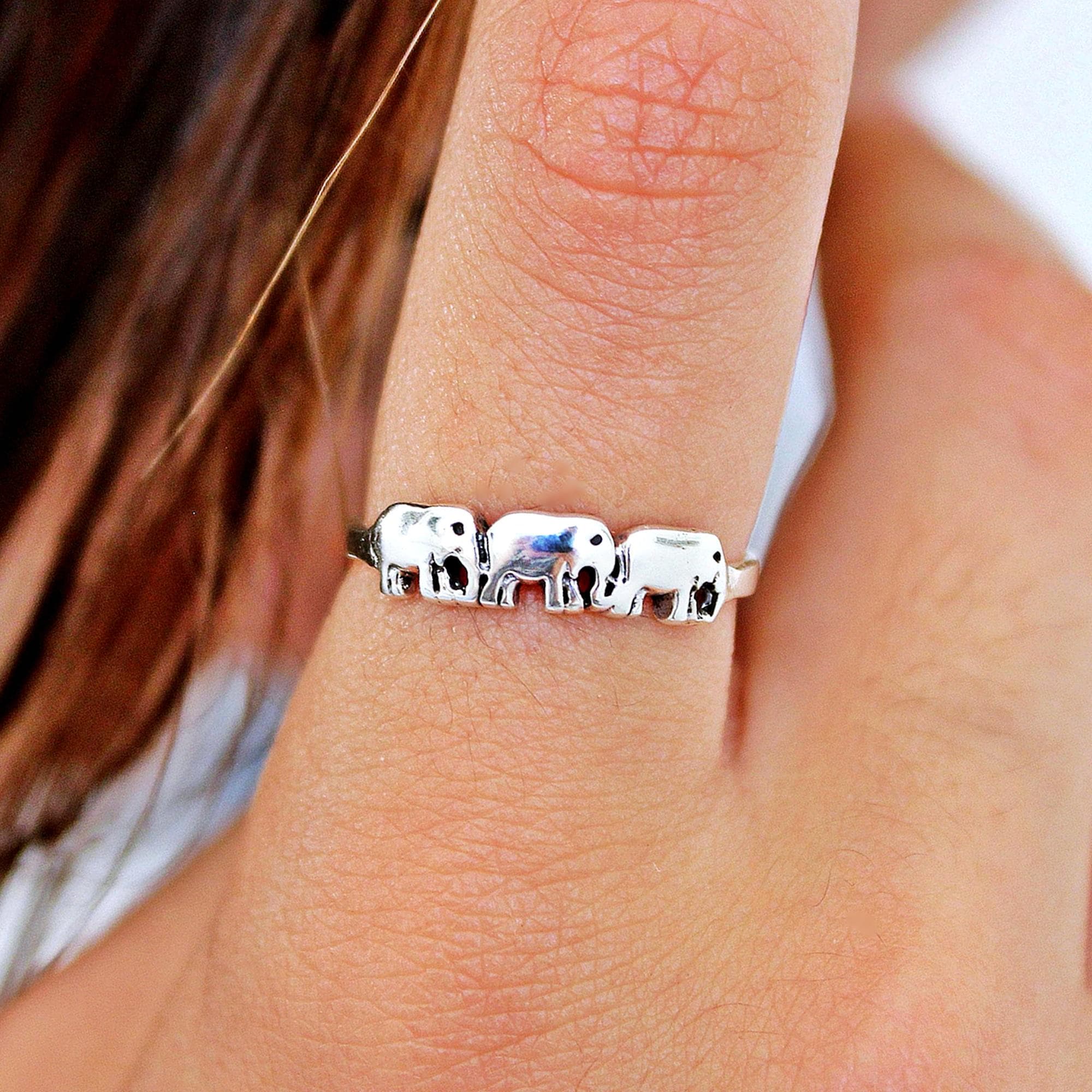Elephant Ring, Sterling Silver Ring, Stacking Rings, Animal Ring, Rings ...