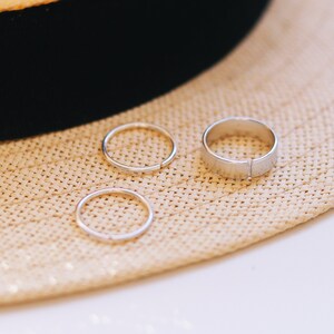 Conjunto de anillos de nudillo de plata de 3 por encima de los anillos de nudillo, anillo midi apilable, anillos, anillo de nudillo medio imagen 4