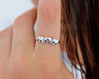 Elephant Ring, Sterling Silver Ring, Stacking Rings, Animal Ring, Rings for Women, Boho Rings, Gift for Bohemian, Birthday Gift for Her