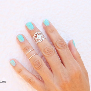 3 Cute Knuckle Ring Set Knuckle Rings Stacking Ring, Stacking Rings, Midi Ring Silver Ring Midi Rings Rings image 2