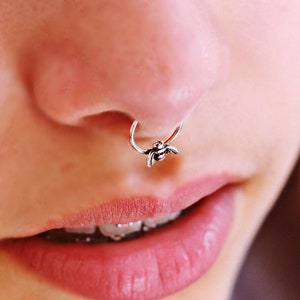 Fake Septum Ring, Faux Septum Piercing, Gold Septum Ring 16g , Septum Jewelry, Small Septum Hoop, Fake Piercing