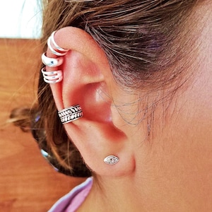 Silver Ear Cuff , Ear Cuff no Piercing, Fake Conch Hoop, Sterling Silver Ear Cuff, Non Pierced Ear Cuff, Boho Ear Cuff Gift Idea Present
