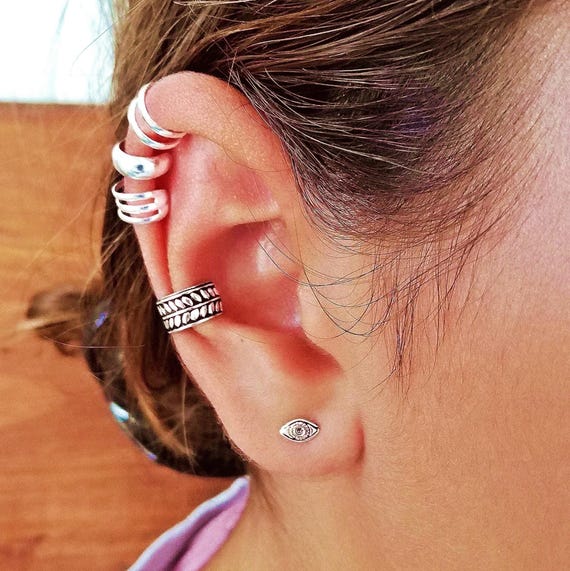 ③Own Light Ear Cuff Ring【#Casual】Silver Silver Ear Cuff , Ear Cuff No Piercing, Fake Conch Hoop