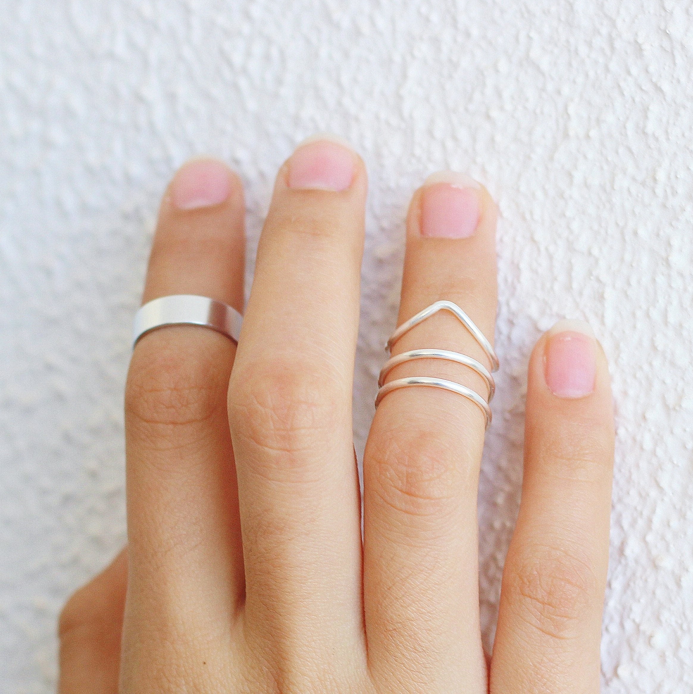 Sterling silver midi ring set online