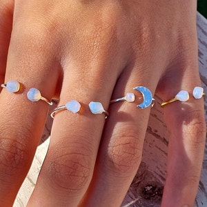 Rauwe Opal ring, Cadeau voor vrouw, Opaal Sieraden, Cadeau voor Vriendin, Gouden Ring Opaal, Opaal, Birthstone Ring, Gift, Beste Vriend Geschenken, Cadeau voor haar afbeelding 3