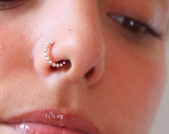 Silber Nase Ring Hoop, 22G Nasenringe, Gold Nase Hoop, Nase Manschette, Helix Ohrring Hoop, Knorpel Hoop, Turm Piercing Schmuck, Geschenk für Sie