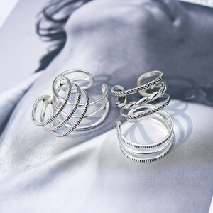 4 Sterling Silver Boho Stackable Rings Set, Box of 4 Silver Rings for ...