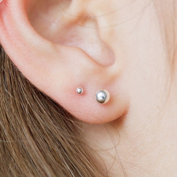 2mm Earrings, Tiny Stud Earrings, Cartilage Earrings, Dainty Stud Earrings,Tragus Earrings, Mens Earrings, Boyfriend Gift,Cartilage Piercing