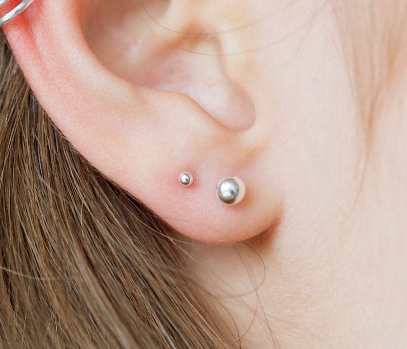 2mm Earrings Tiny Stud Earrings Cartilage Earrings Dainty Etsy