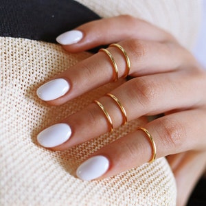 5 Gold Knuckle Rings Gold Ring Set Gold Stacking Rings Above the
