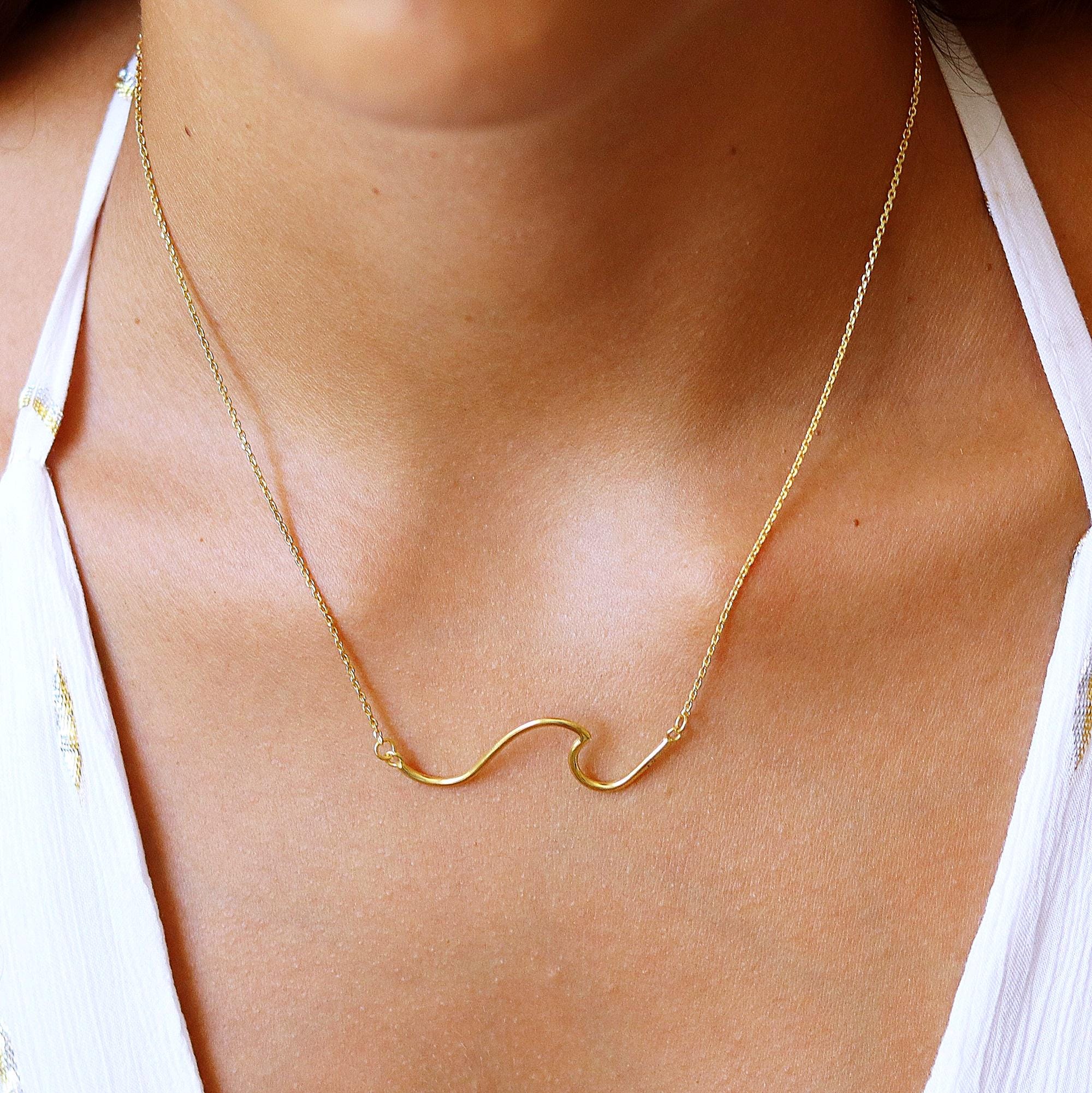 アクセサリー uniuni lulu wave choker / necklace Wave Choker Necklace, Boho Ocean Waves Necklace, Best Friend Gift