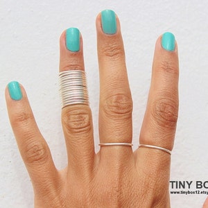 15 Silver Above Knuckle Ring Knuckle Ring Thin Shiny Rings 15 Stacking Midi Ring image 3