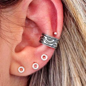 Sun Ear Cuff, Ear Cuff no Piercing, Conch Cuff, Fake Conch Hoop, Sterling Silver Ear Cuff, Non Pierced Ear Cuff, Boho EarCuff,  Gift Idea