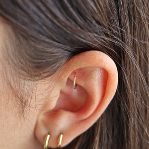 Rook Piercing Jewelry, Rook Earring, Daith Earring, Rook Jewelry, Thin Hoop Earrings, Forward Helix Hoop, Daith Piercing, Cartilage Earring image 3