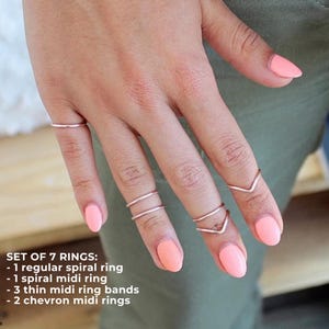 The Rose Gold Ring Set, Rose Gold Stacking Rings, Rose Gold Midi Ring, Gold Stacking Rings, Stacking Ring Set,Silver Stack Rings, Stack Ring image 6