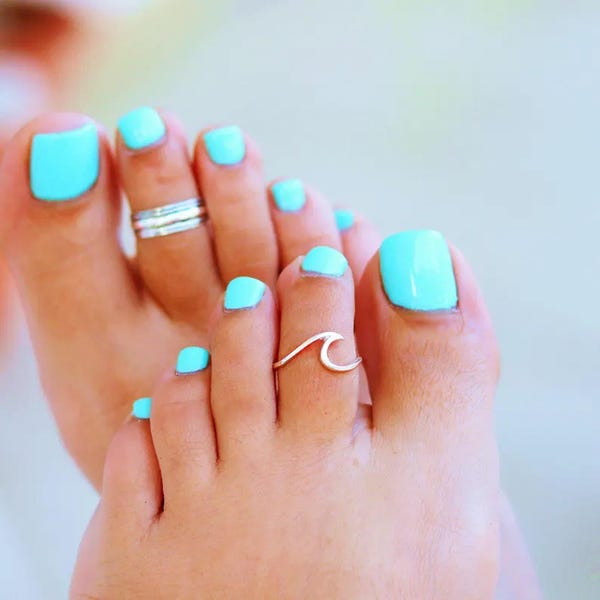 Make Wave (s) Toe Ring, Silver Toe Ring, Summer Jewelry, Toe Ring Sterling Silver,  Dainty Toe Rings for Women, Perfect Summer Gift for Her
