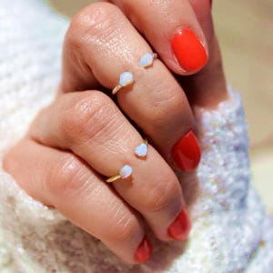 Opal Midi Rings, Boho Ring, Gold Vermeil, Rose Gold Vermeil, Statement Ring, Midi Ring,Stacking Rings, Midi Ring Set, Gift