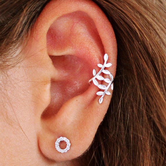 Ear Cuff No Piercing Leaf Ear Cuff Silver Conch Earring Gift for Women Olive Branch Ear Cuff for Unpierced Ears Etsy