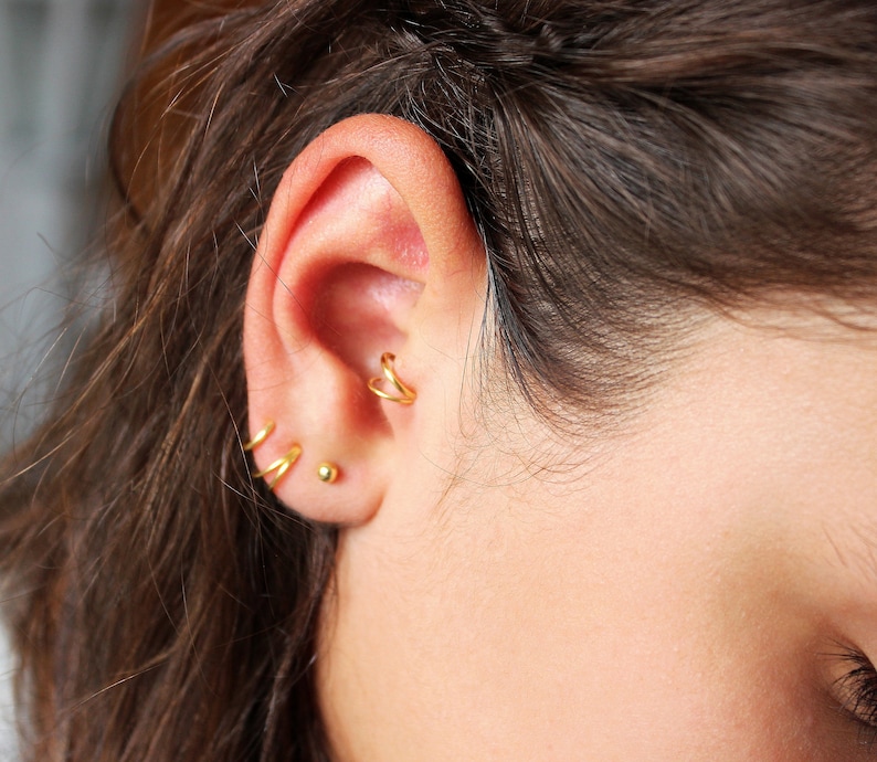 Tragus Earring Tragus Hoop Earring in Sterling Silver Gold or Etsy UK