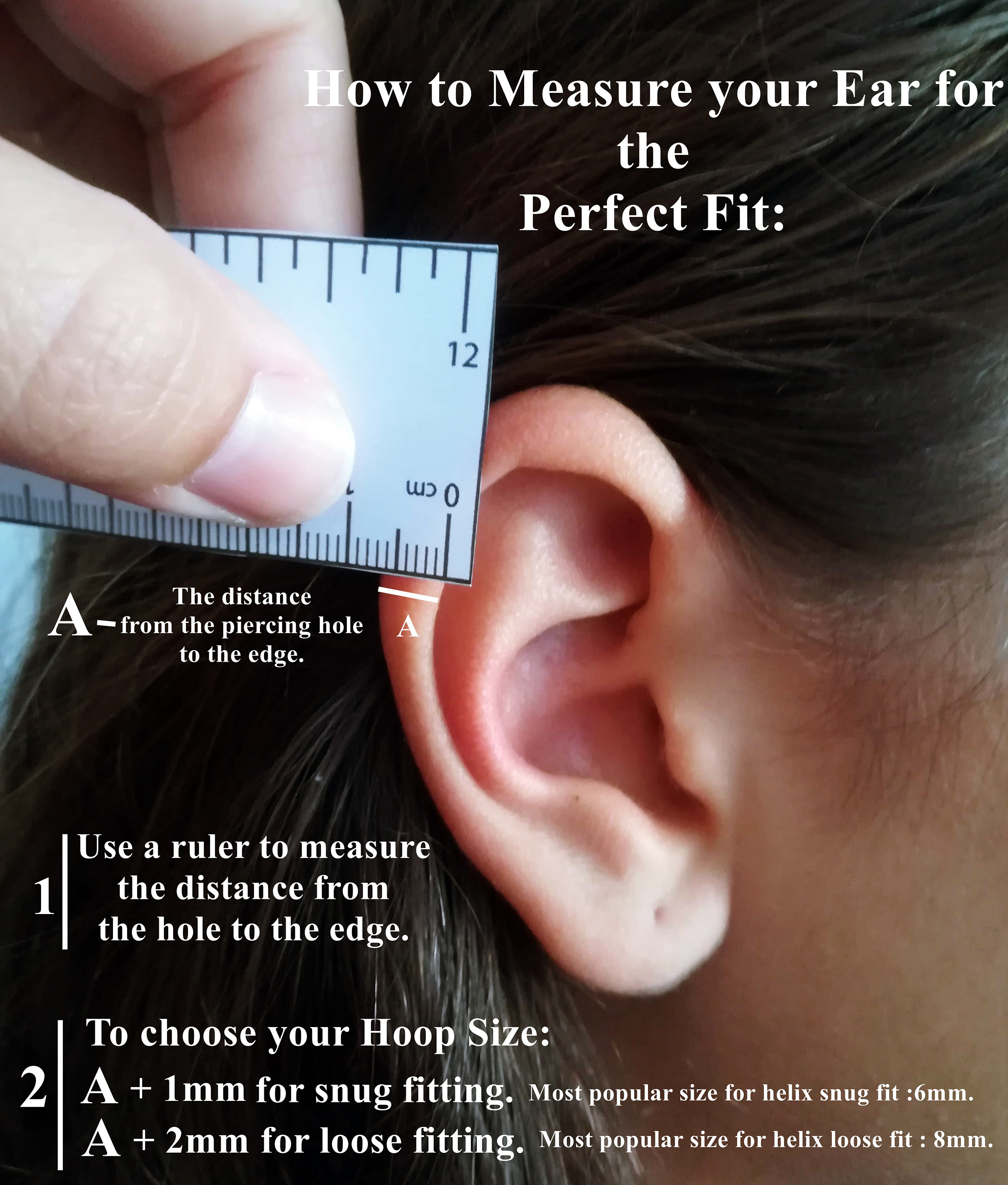 Helix on sale piercing size
