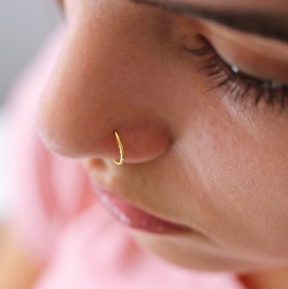 Gold on Silver Nose Ring