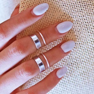 Stackable  Midi Ring - Silver Knuckle Ring- Stackable Ring Set - Silver Ring - Rings - Mid Knuckle Ring - Stacking Ring Set of 4 by TinyBox