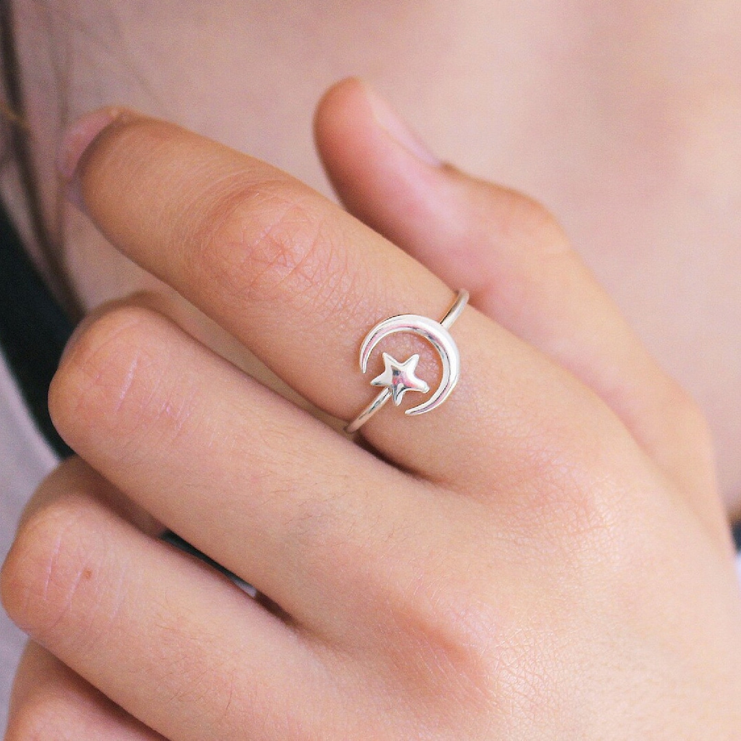 Moon and Star Rings Moon and Star Rings